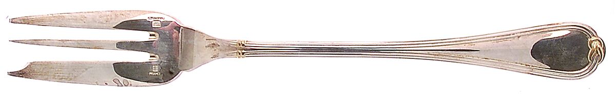 Oceana Gold (Silverplate) Solid Serving Fork by Christofle France-1