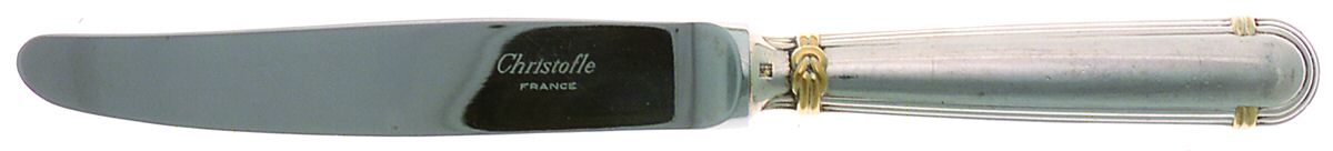 Oceana Gold (Silverplate) Dessert Knife with Stainless Blade by Christofle France-1