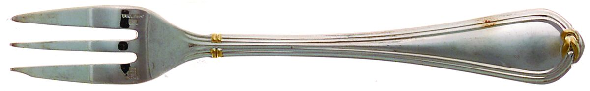 Oceana Gold (Silverplate) Pastry Fork by Christofle France-1