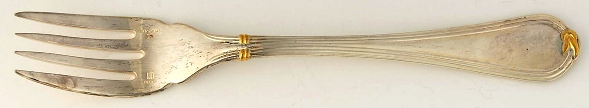 Oceana Gold (Silverplate) Individual Salad Fork by Christofle France-1