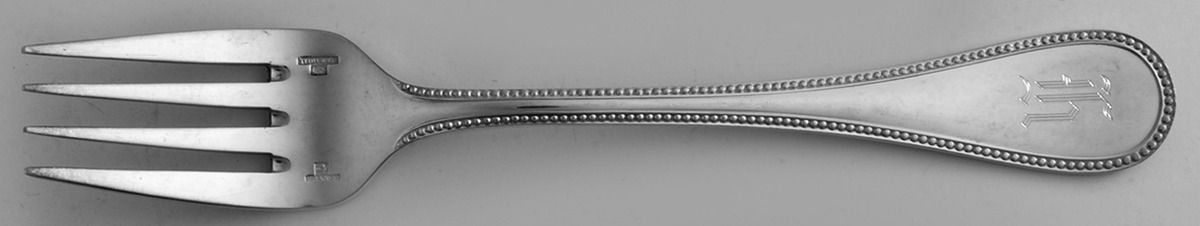 Perles (Silverplate, 1890) Monogram Individual Salad Fork by Christofle France-1