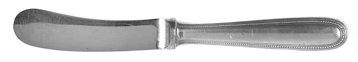 Perles (Silverplate, 1890) Butter Spreader Hollow Hdl-Paddle/Stainless Blade by Christofle France-1