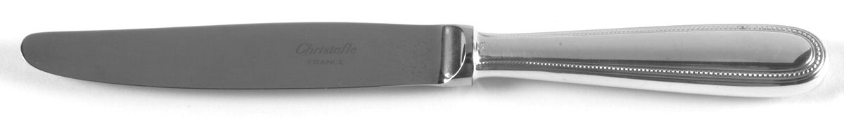 Perles (Silverplate, 1890) Dessert Knife with Stainless Blade by Christofle France-1