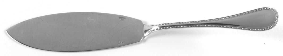 Perles (Silverplate, 1890) Large Solid Fish Serving Knife by Christofle France-1