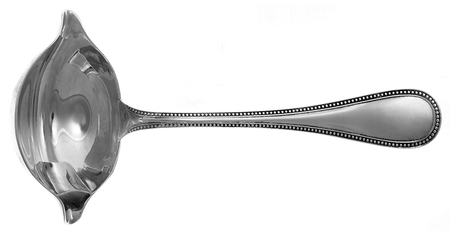 Perles (Silverplate, 1890) Solid Fat & Lean Gravy Ladle by Christofle France-1