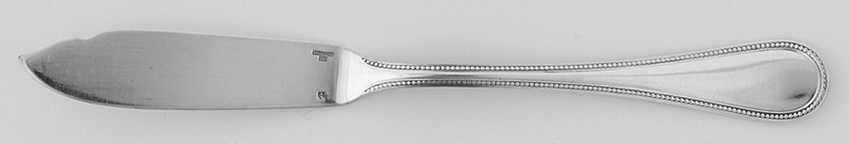 Perles (Silverplate, 1890) Individual Solid Fish Knife by Christofle France-1