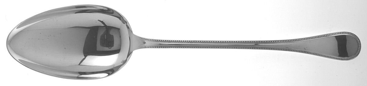 Perles (Silverplate, 1890) Large Solid Serving Spoon by Christofle France-1