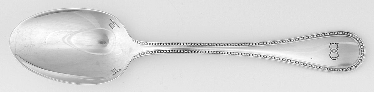Perles (Silverplate, 1890) Oval Place Soup Spoon by Christofle France-1