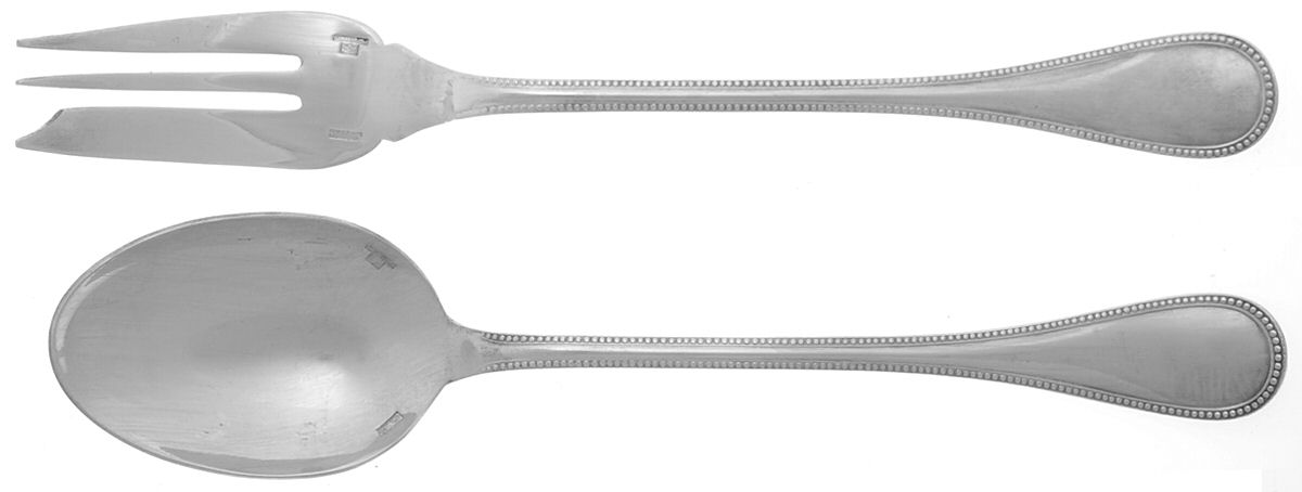 Perles (Silverplate, 1890) Solid Serving Set by Christofle France-1