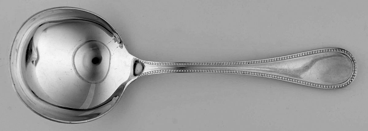 Perles (Silverplate, 1890) Dessert Ladle, Solid Piece by Christofle France-1
