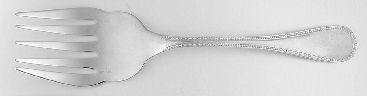 Perles (Sterling) Large Solid Fish Serving Fork by Christofle France-1