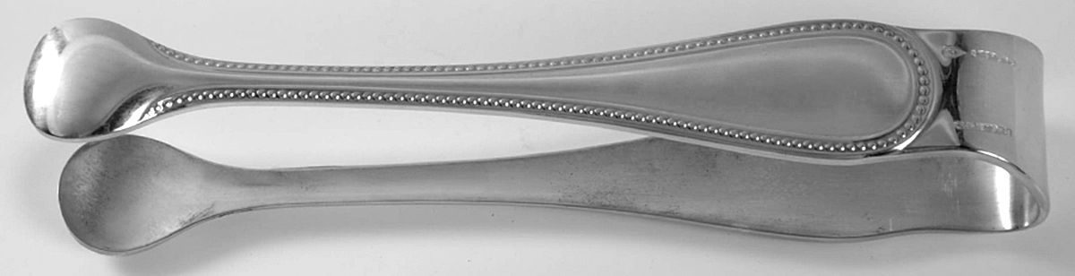 Perles (Sterling) Sugar Tongs by Christofle France-1