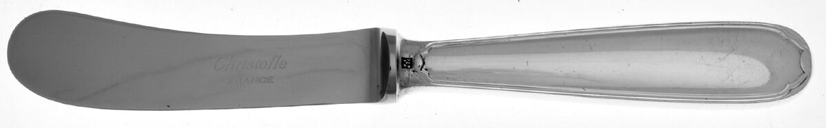 Plunir (Silverplate) Butter Spreader Hollow Hdl-Paddle/Stainless Blade by Christofle France-1