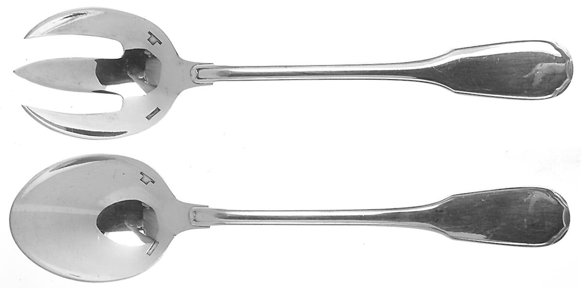 Plunir (Silverplate) (2 Pc) Solid Salad Set by Christofle France-1