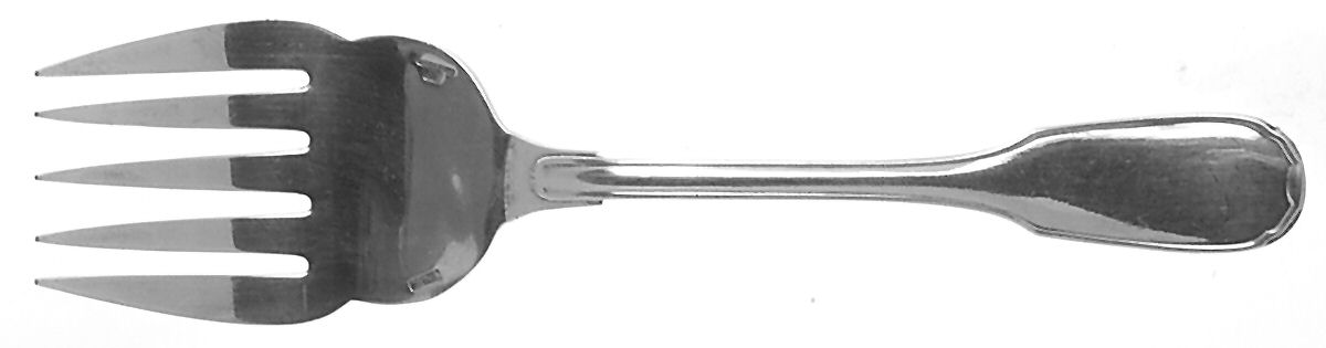 Plunir (Silverplate) Large Solid Fish Serving Fork by Christofle France-1