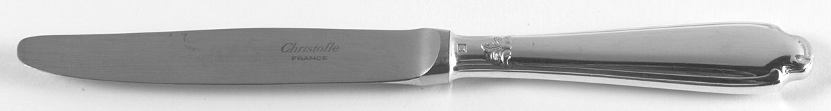 Pompadour (Silverplate) Dessert Knife with Stainless Blade by Christofle France-1