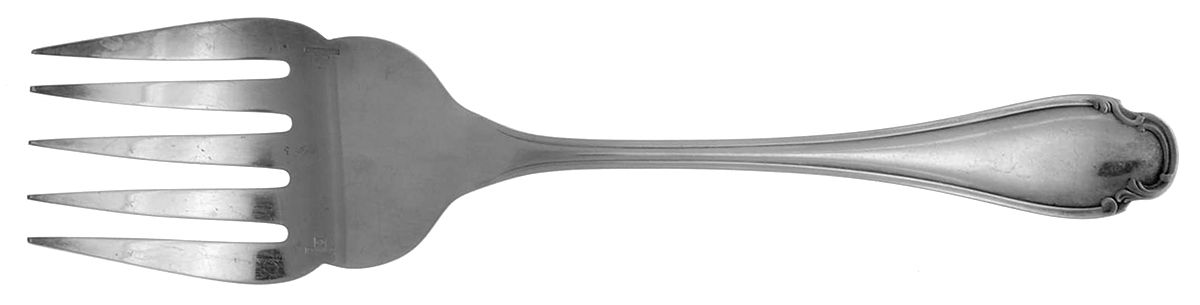Pompadour (Silverplate) Large Solid Fish Serving Fork by Christofle France-1