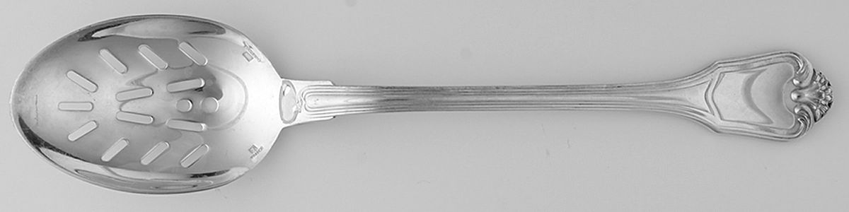 Port Royal (Silverplate) Pierced Solid Serving Spoon by Christofle France-1