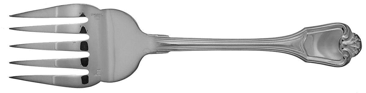Port Royal (Silverplate) Large Solid Fish Serving Fork by Christofle France-1