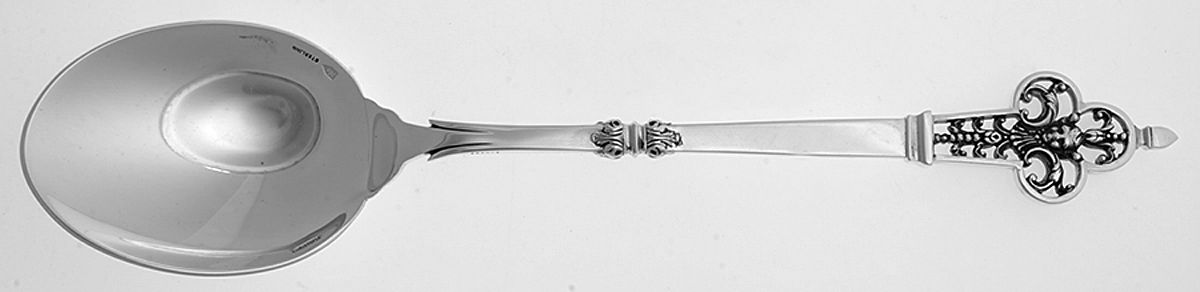Renaissance (Sterling, 1991) Solid Salad Serving Spoon by Christofle France-1