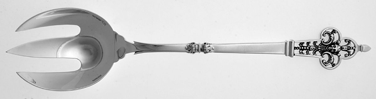 Renaissance (Sterling, 1991) Solid Salad Serving Fork by Christofle France-1