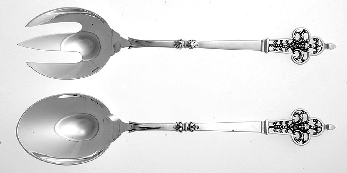 Renaissance (Sterling, 1991) (2 Pc) Solid Salad Set by Christofle France-1