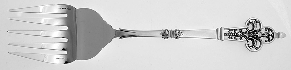 Renaissance (Sterling, 1991) Large Solid Fish Serving Fork by Christofle France-1