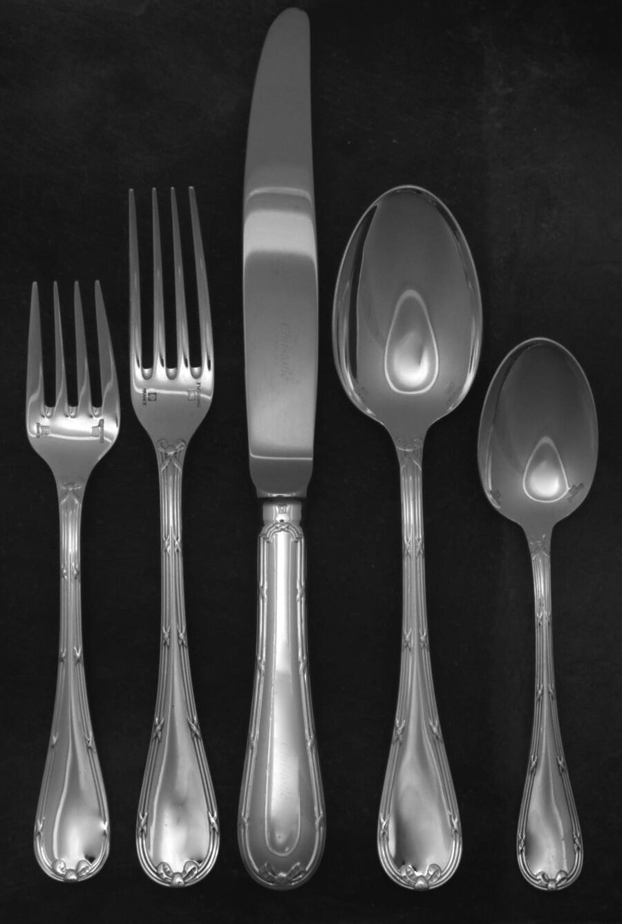 Rubans (Silverplate, 1926) 5 Piece Place Setting by Christofle France-1