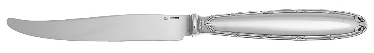 Rubans (Silverplate, 1926) Dessert Knife with Silverplate Blade by Christofle France-1
