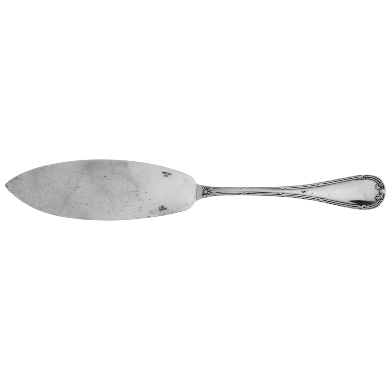 Rubans (Silverplate, 1926) Large Solid Fish Serving Knife by Christofle France-1