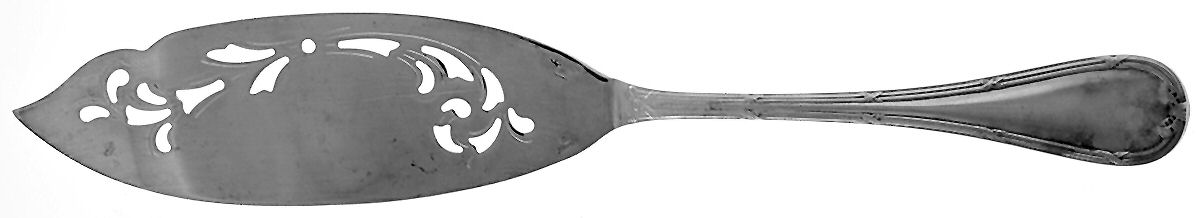 Rubans (Silverplate, 1926) Large Solid Pierced Fish Knife by Christofle France-1