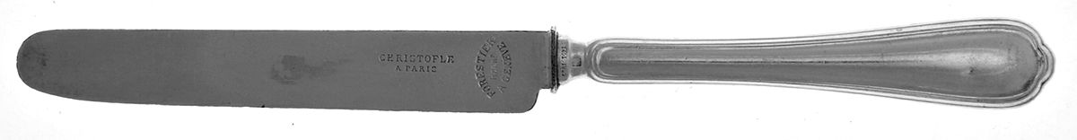 Spatours (Silverplate, 1862, No Monograms) Dessert Knife with Silverplate Blade by Christofle France-1