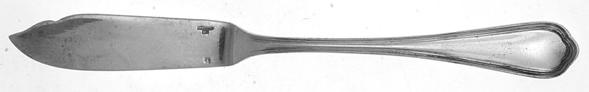Spatours (Silverplate, 1862, No Monograms) Individual Solid Fish Knife by Christofle France-1