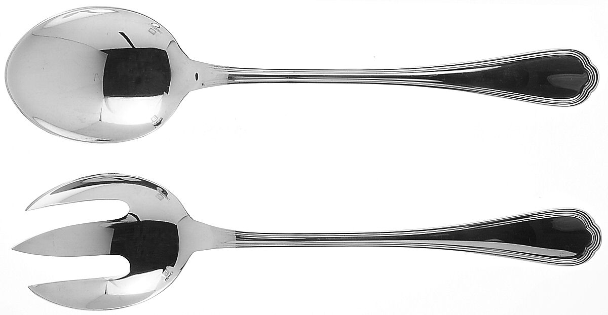 Spatours (Silverplate, 1862, No Monograms) (2 Pc) Solid Salad Set by Christofle France-1