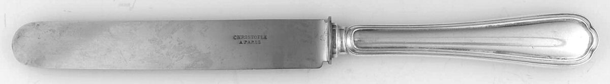Spatours (Silverplate, 1862, No Monograms) Blunt Hollow Knife by Christofle France-1