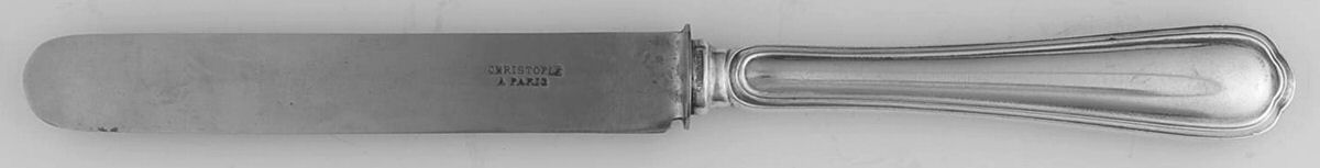 Spatours (Silverplate, 1862, No Monograms) Blunt Hollow Knife by Christofle France-1