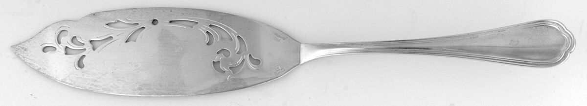 Spatours (Silverplate, 1862, No Monograms) Large Solid Pierced Fish Knife by Christofle France-1