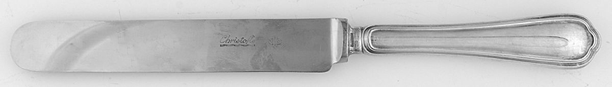 Spatours (Silverplate, 1862, No Monograms) Blunt Hollow Knife by Christofle France-1