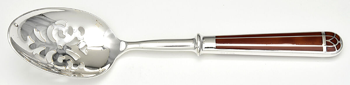 Talisman (Silverplate) Pierced Solid Serving Spoon by Christofle France-1