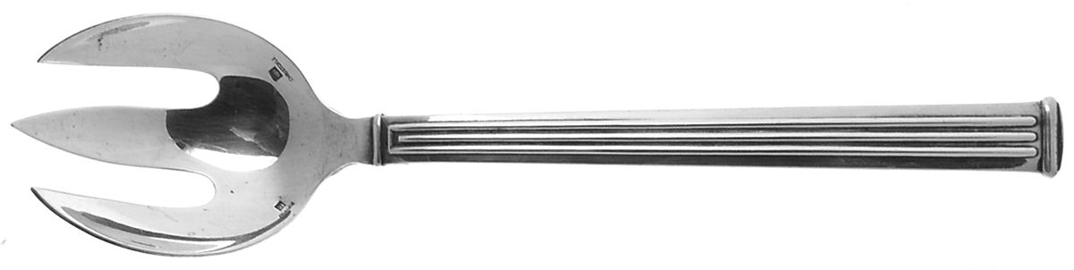 Triade (Silverplate) Solid Salad Serving Fork by Christofle France-1