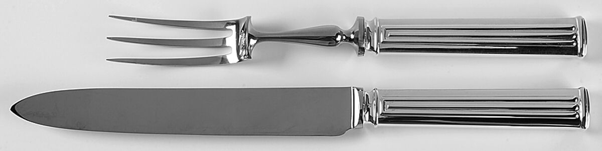 Triade (Silverplate) Large 2-Piece Roast Carving Set w/Stainless Blade by Christofle France-1