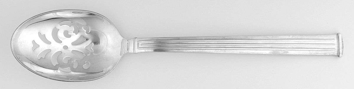 Triade (Silverplate) Pierced Solid Serving Spoon by Christofle France-1