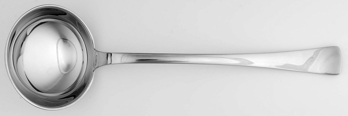 Valois (Stainless, Glossyfin) Solid Soup Ladle by Christofle France-1