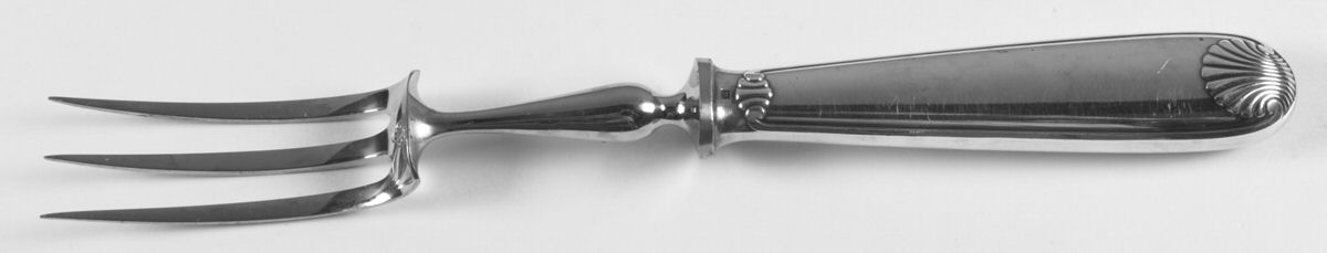 Vendome-Arcantia (Silverplate) Large Stainless-Prong Roast Carving Fork by Christofle France-1