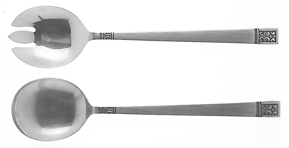 CUD1 (STAINLESS) (2 Pc) Solid Salad Set by Custom Design-1