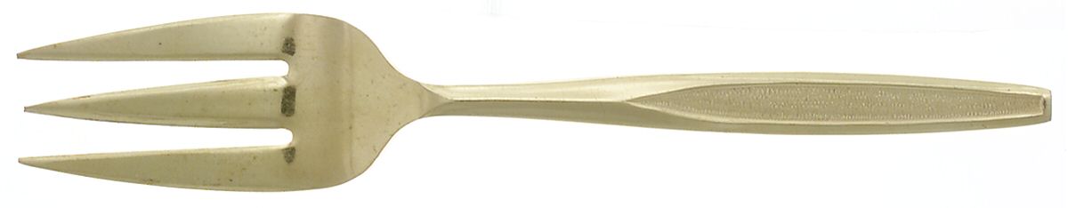 CUD2 (Gold Electroplate) Medium Solid Cold Meat Serving Fork by Custom Design-1