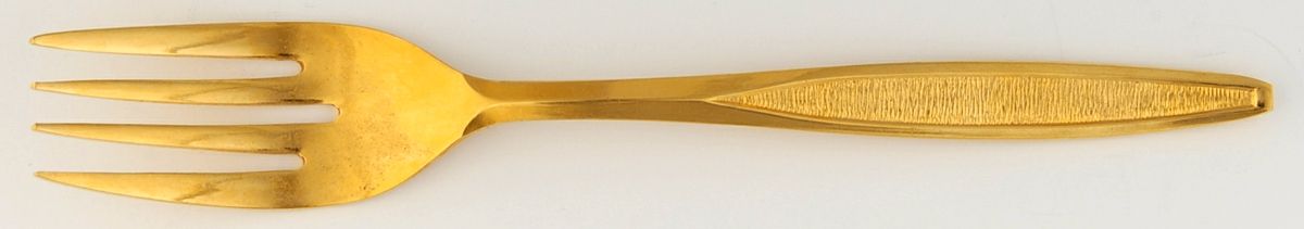 CUD2 (Gold Electroplate) Individual Salad Fork by Custom Design-1