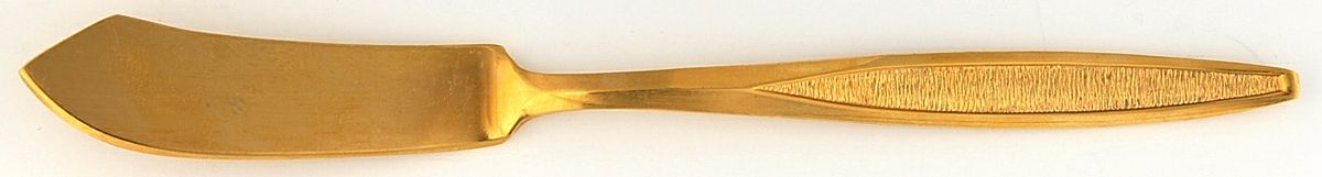 CUD2 (Gold Electroplate) Flat Handle Master Butter Knife by Custom Design-1