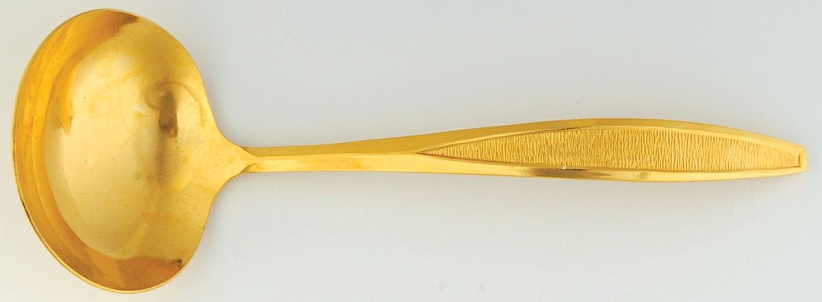 CUD2 (Gold Electroplate) Solid Gravy Ladle by Custom Design-1