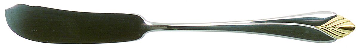 Concord-Gold Accent (Stainless, Gold Accent) Flat Handle Master Butter Knife by Cuisinart Flatware-1